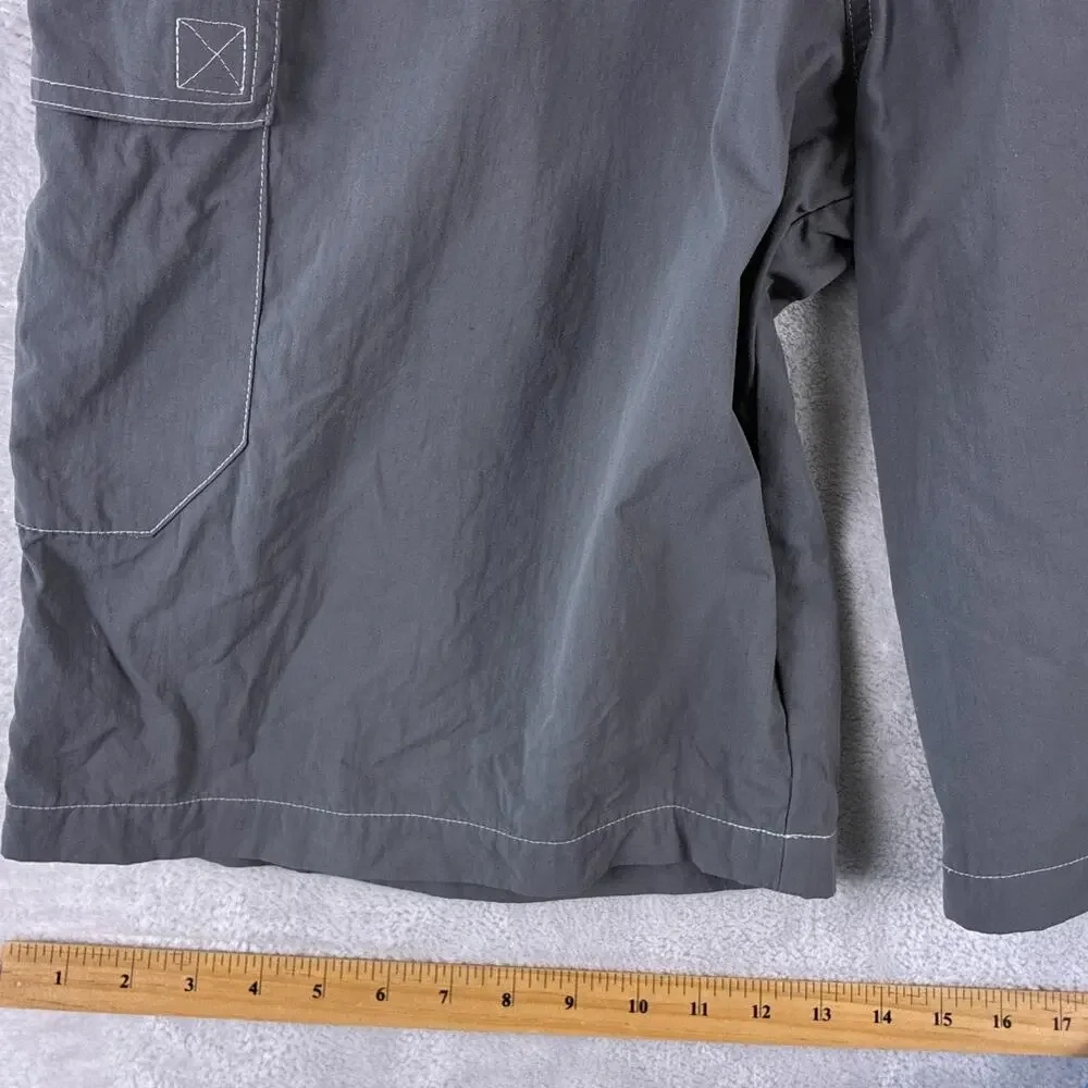 VTG No Fear Cargo Shorts Mens XL Gray Nylon Utility Skate Outdoor Grunge Y2K
